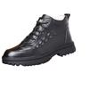 Crocodile Leather Men's Cotton Shoes Fleece Thickened Warm Cowhide Fluff Shoes Gaobang Non-slip and Deodorant Snow Boots Shoes