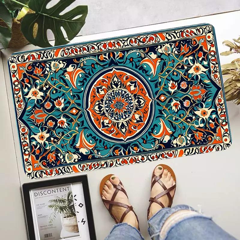 Classic Retro Bohemian Printing Non-Slip Waterproof Doormat Easy To Clean Entrance Floor Mat Home Decoration Durable Fashionable