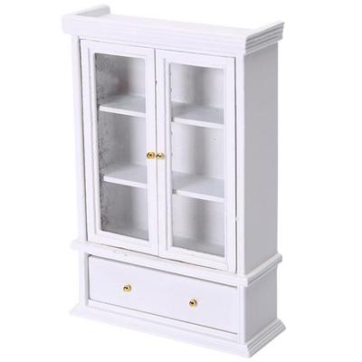 1:12 Dollhouse Miniature Wooden Furniture White Cabinet Dollhouse Accessories