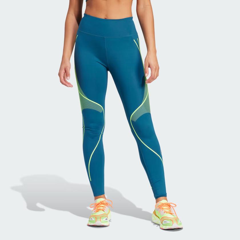 Adidas X Stella McCartney Truepace Long Running Leggings Striped Color Block Women Leggings Blue IT5784