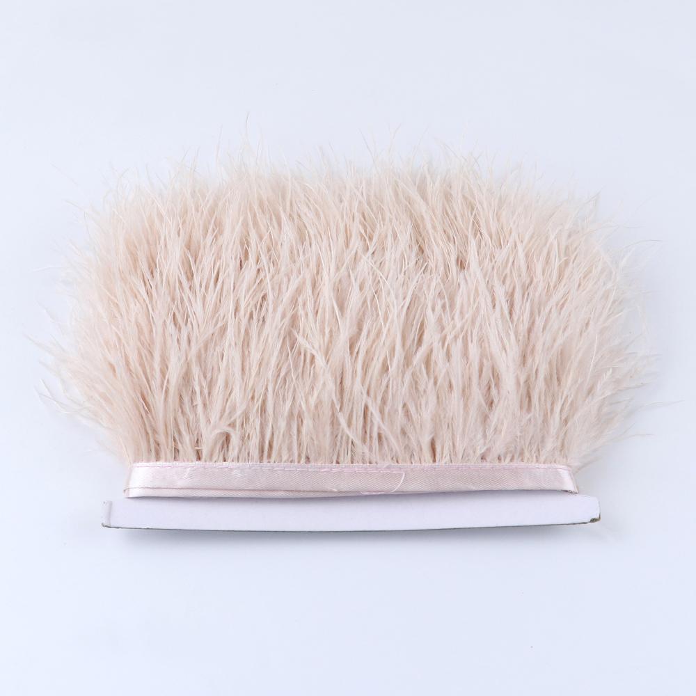 1Meter Colorful Real Ostrich Feather Trims Ribbon 8-10cm White Plumes for Party Dress Clothing Decoration Sewing Feathers Crafts