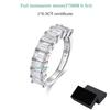 Smyoue Each 3*5mm 0.5CT Emerald Cut Moissanite Ring for Women 1/2 Eternity Bands Lab Diamond Jewelry Pure 925 Silver Girl Ring