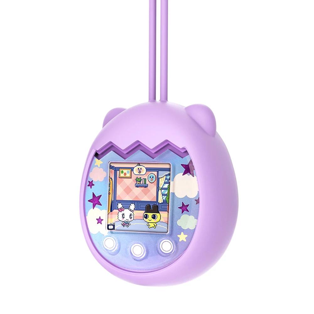 Silicone Protective Case with Carabiner Protective Cover Protective Sleeve for Tamagotchi Pix Interactive Virtual Pet Machine