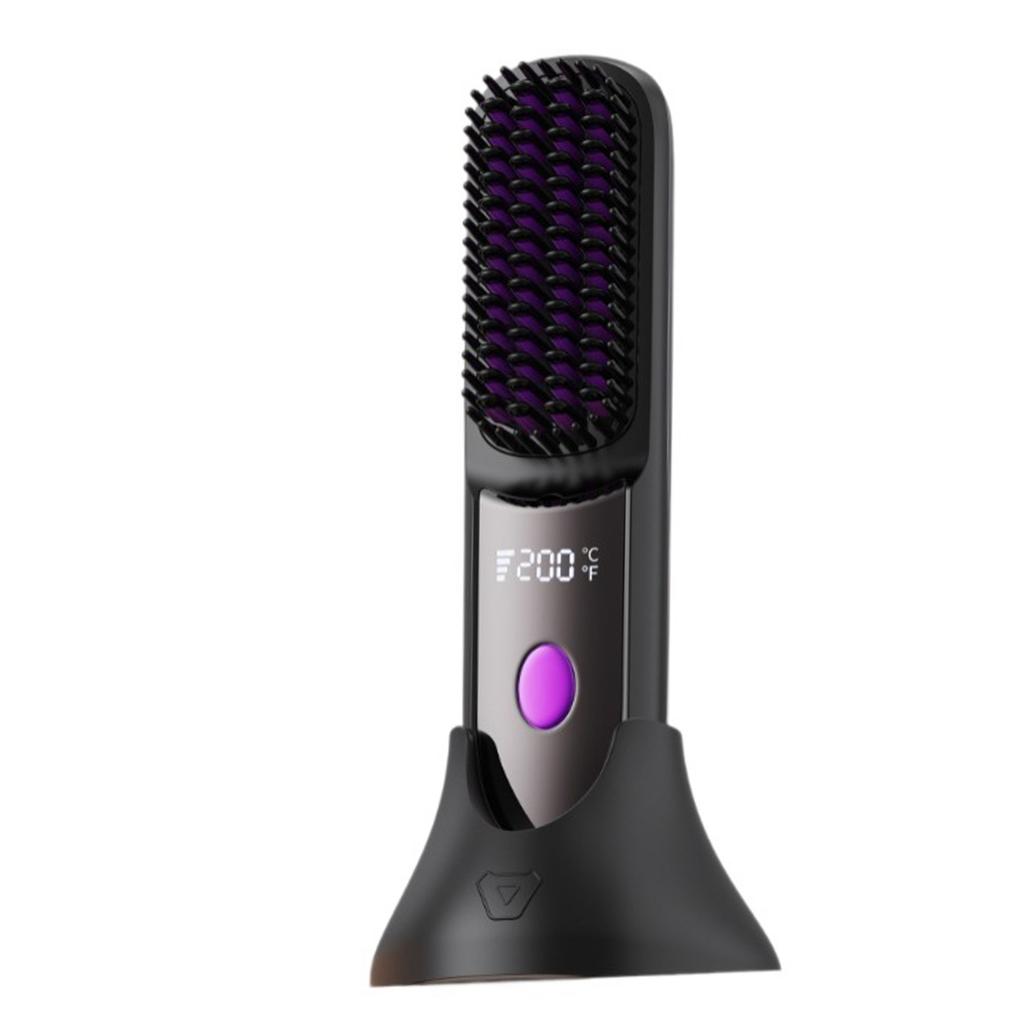 Cordless Hair Straightener Brush with 3 Temperature Settings (160 celsius 200 celsius ), Fast Heating Hair