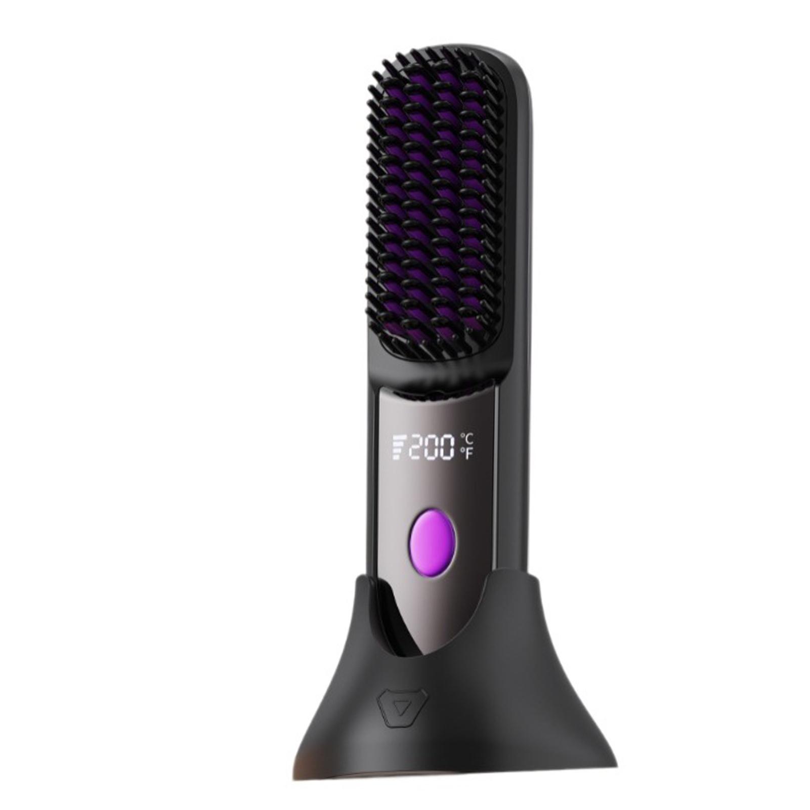 

Cordless Hair Straightener Brush with 3 Temperature Settings (160 celsius 200 celsius ), Fast Heating Hair чёрный