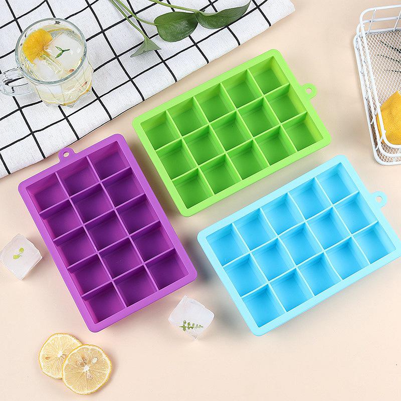 Silicone Ice Cube Trays with Lids: 15-grid & 24-grid Food-Grade Molds 