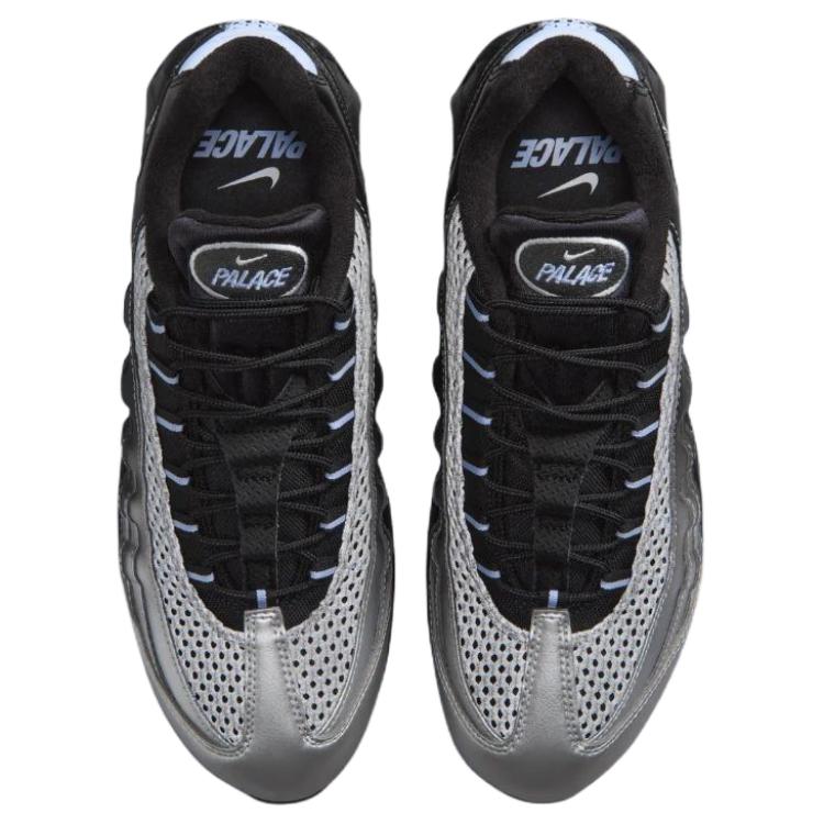 Palace x Nike Air Max 95 Big Bubble - Metalicky stříbrné Unisex tenisky Hliníkově-černé IQ7708-095