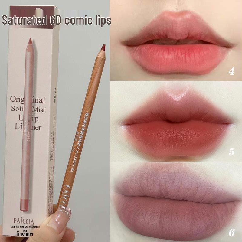 Feixi Soft Mist Lip Liner: Long-lasting Nude Lipstick with Built-in Sharpener.