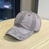 New American-style washed vintage baseball cap for women with wide brim that makes the face look smaller, duckbill cap for men and couples, versatile