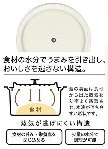 Pearl Metal HB-5725, 20cm Gelber Keramikbeschichteter Induktions-Kochtopf für wasserloses Kochen