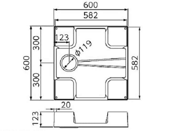 Miyako 600 kvadratisk vaskemaskin panne MB6060 600X600