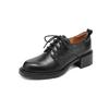 Krazing Pot Pelle di Pecora Punta Tonda Tacco Medio Allacciatura Scarpe Primavera Autunno Taglia Grande 41 Oxford Donna Pumps