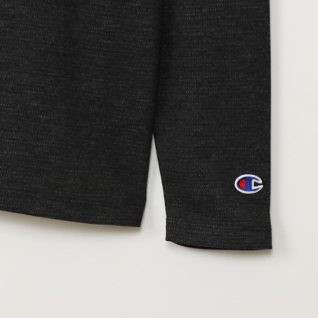 Champion Long Sleeve Heather Size Round UV Graphic Logo Print Women's T-Shirt, Black, M, CW-AS403, Neck, Quick-Drying, Protection, Water-Repellent,