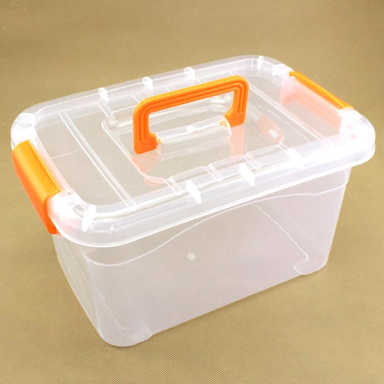 PP Large Transparent Plastic Tote Storage Box with Lid for Toys and Food 23x14.5x15cm Base