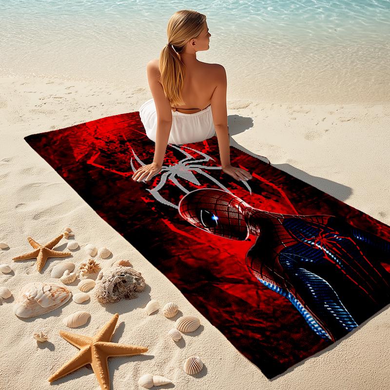 Spider-Man beach towel Outdoor camping Beach towel for vacation swim Outdoor pool Absorbent bath towel