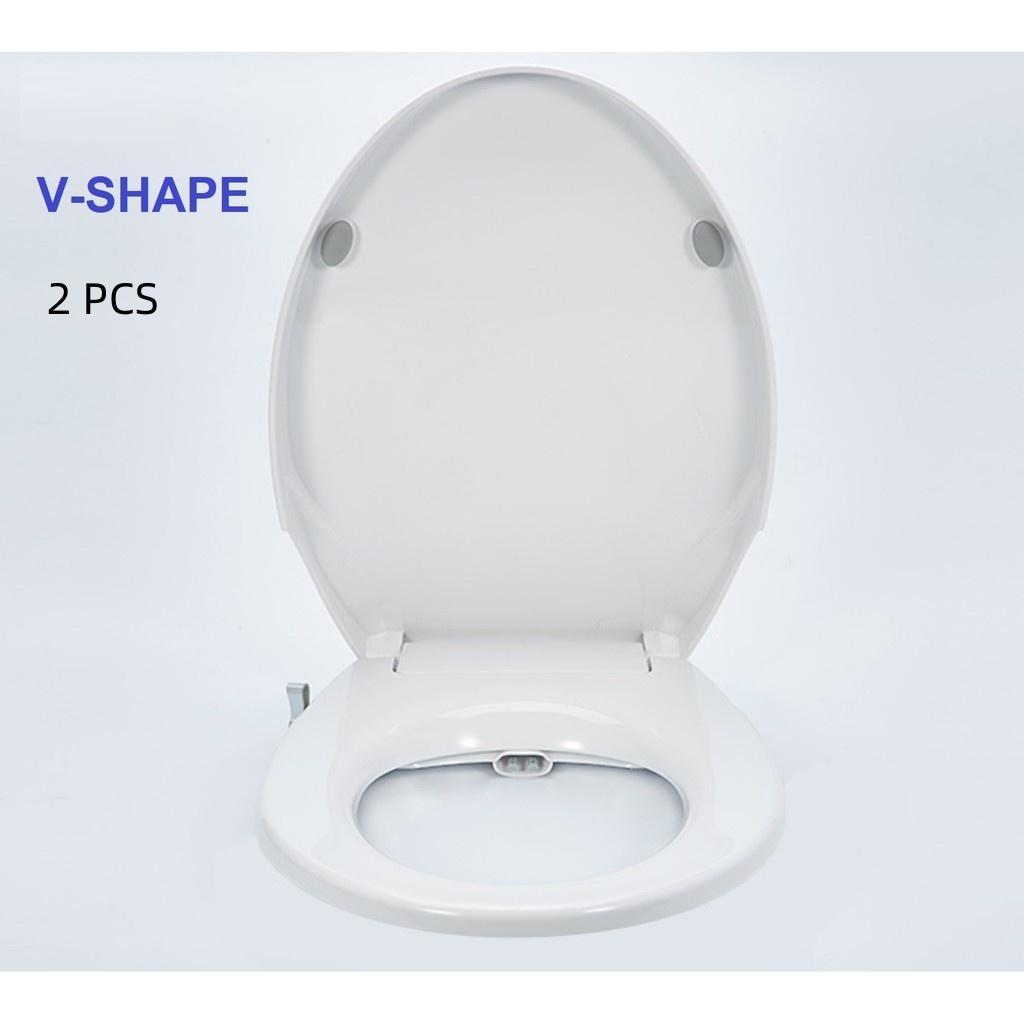 Home Universal Toilet Seat Lid Non-Electric Bidet Toilet Seat Cover Soft Closing Dual Nozzle Manual Control Bidet Seat