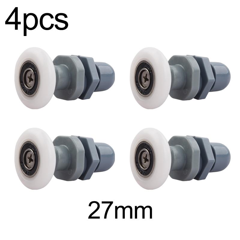 4pcs Shower Door Rollers for Frameless Glass Shower Doors with Reinforced Nylon Wheels and Sturdy Aluminum Alloy Core