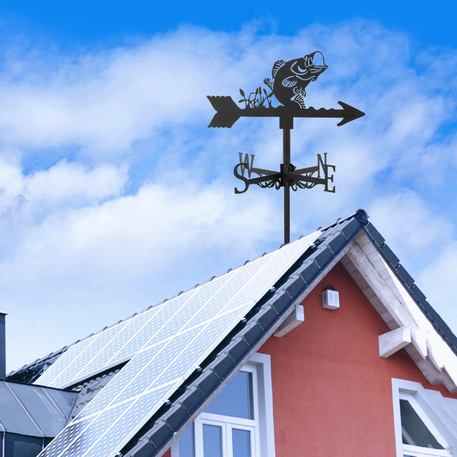 

Инструменты для измерения сцены на крыше с лопастями Индикатор направления ветра для двора, сада, патио Fish_35x75cm