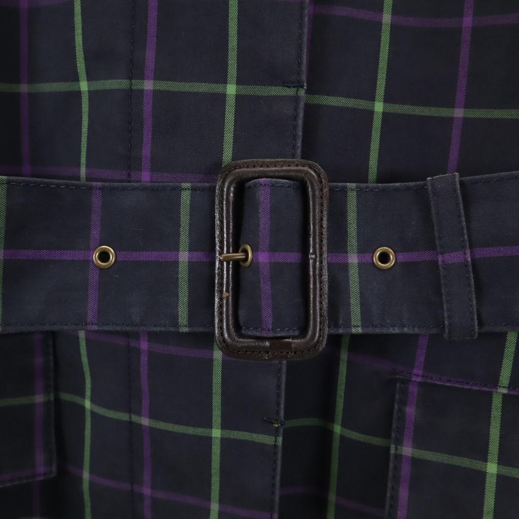 MACKINTOSH PHILOSOPHY Made In Japan Check Pattern Stainless Collar Coat Women Used