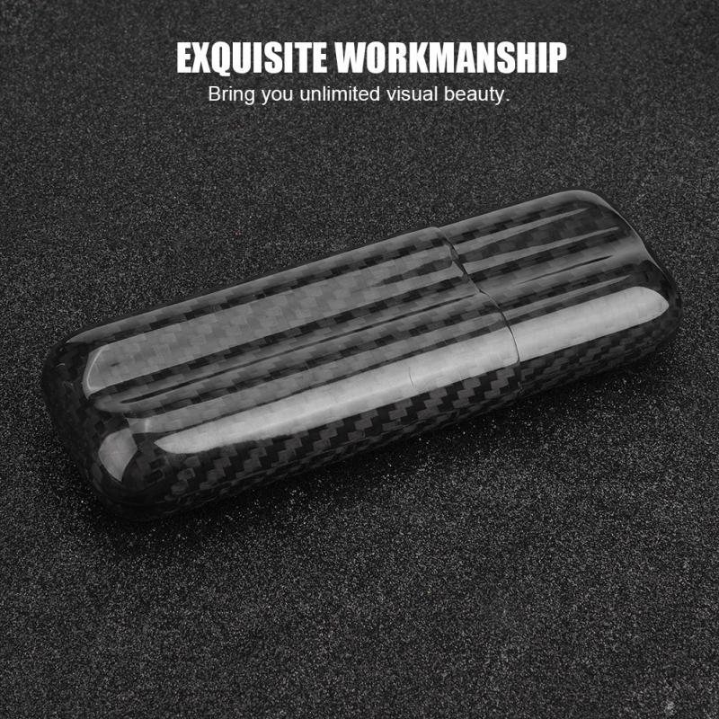 Carbon Fiber Cigar Holders Case Humidors 2 Tube Cigar Storage Box Travel Case Car