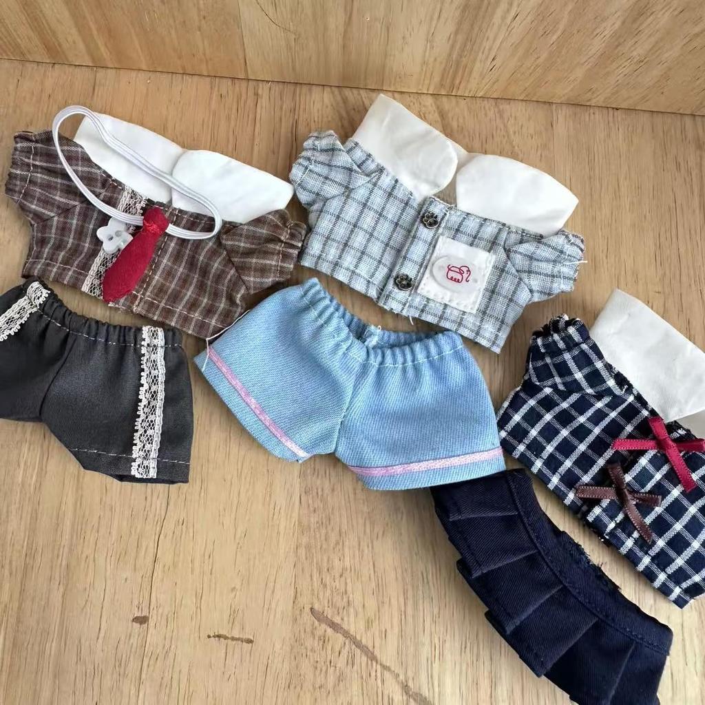 G.triger Plush Toy Clothes, Little After-School Series, School Style, for 10cm Plush Toys, Uniform Set, Checkered Pattern, 3 Colors, Perfect for Fan