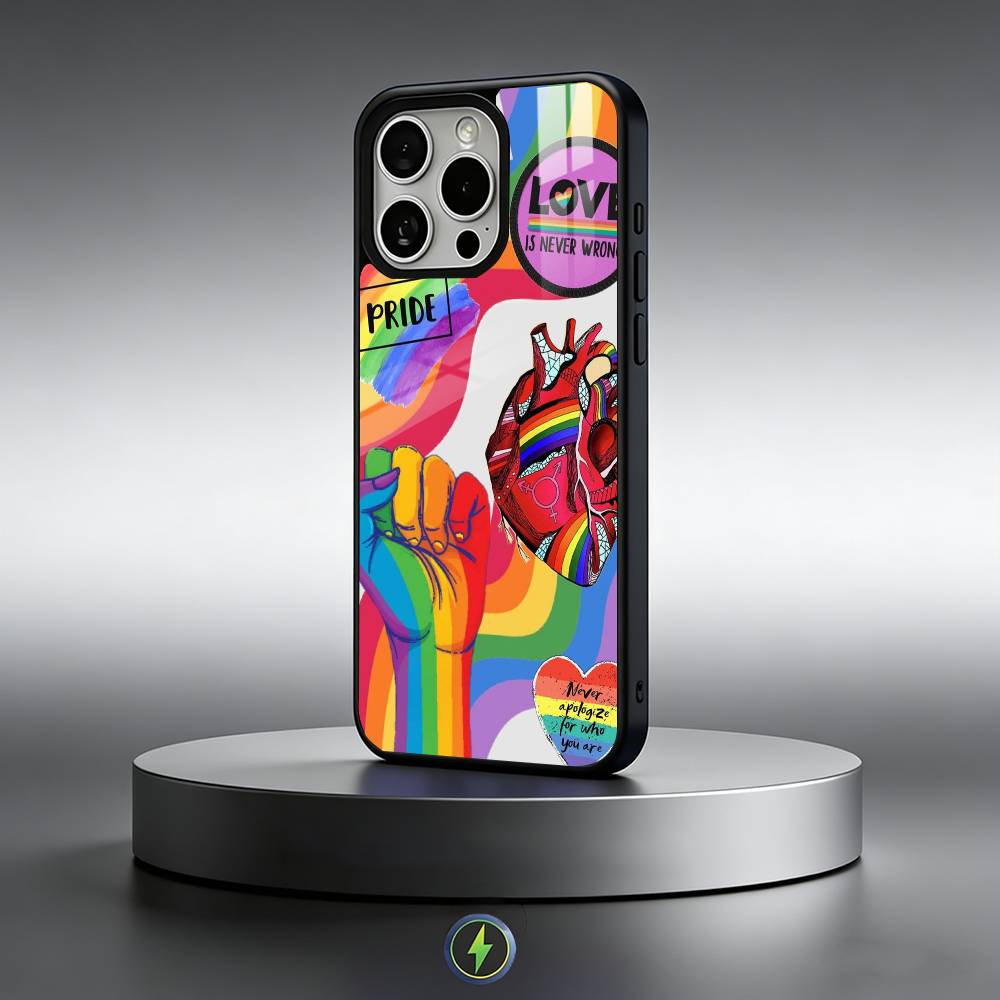 Pride L-Lesbian LGBT Rainbow Phone Case For iPhone17,16,15,14,13,12,11 Plus,Pro Max Magnetic For Magsafe Wireless Charging