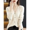 Women Cardigans V-neck Long Sleeve Knitted Outerwear Solid Thin Spring Autumn Sweaters Knitwears Korean Fashion Red Cardigans