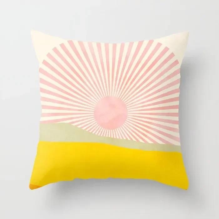 Nordic Morandi Geometric Abstract Rainbow Decorative Home Pillowcase Cushion Cover
