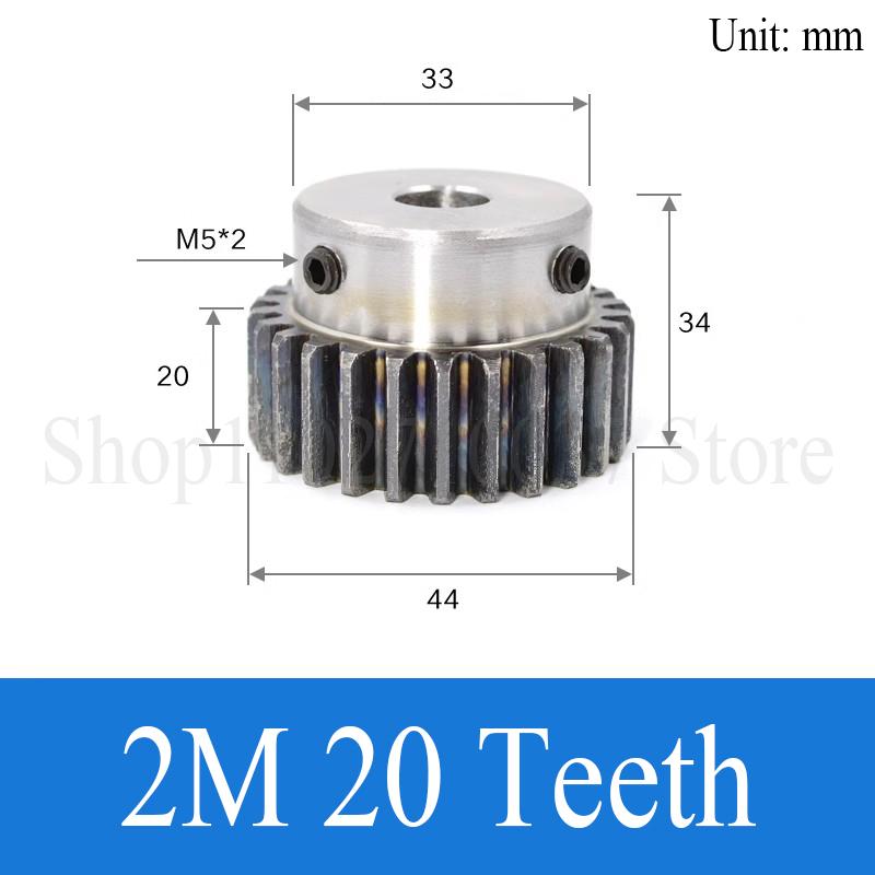 1 PZ 2M 12T-24T Pignone Cilindrico Foro 8/10/12/14/15/16/17/18/19/20/22/24mm Acciaio al Carbonio Pignone Motore con Gradino