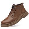 2025 Wintermode Echtleder Martin Stiefel Herren Samtverdickte Baumwollschuhe Neue lässige Herren Rutschfeste Baumwolllederschuhe