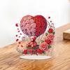 5D DIY Romantic Valentines Day Diamond Tabletop Decor Cat Rose Dog Rose Small Flower Bed Rose Hot Air Balloon Tabletop Decor