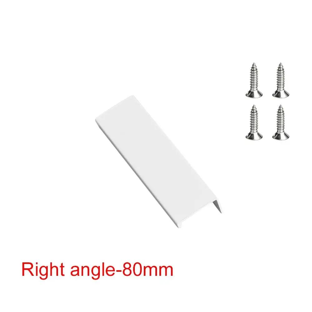 80/120/150/200mm White Hidden Cabinet Handles Aluminum Alloy Kitchen Cupboard Drawer Knobs Long Pull Handle with 16mm Screws