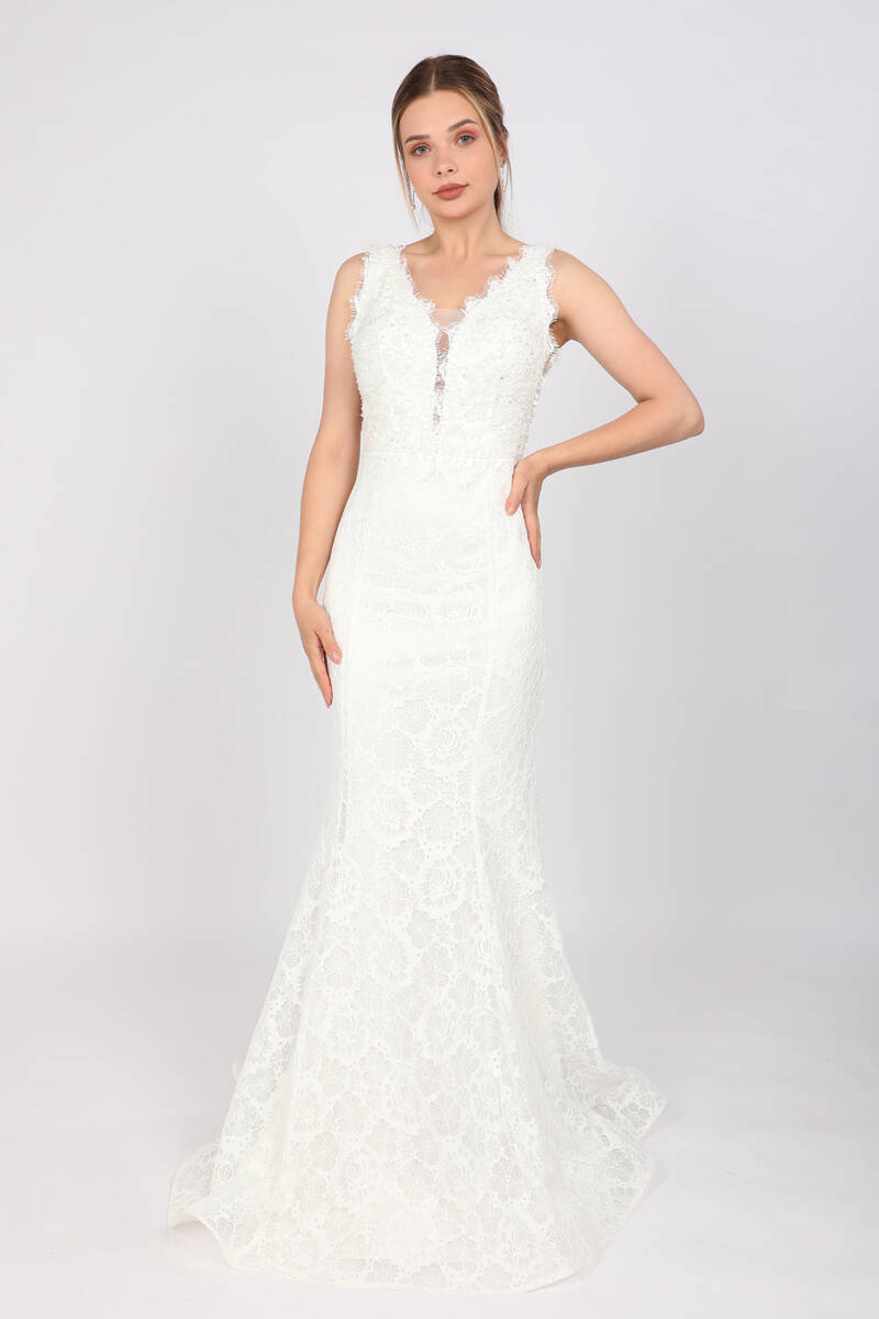 

Вечернее платье Crystal Stone Suspended Off White 38 белый глиттер