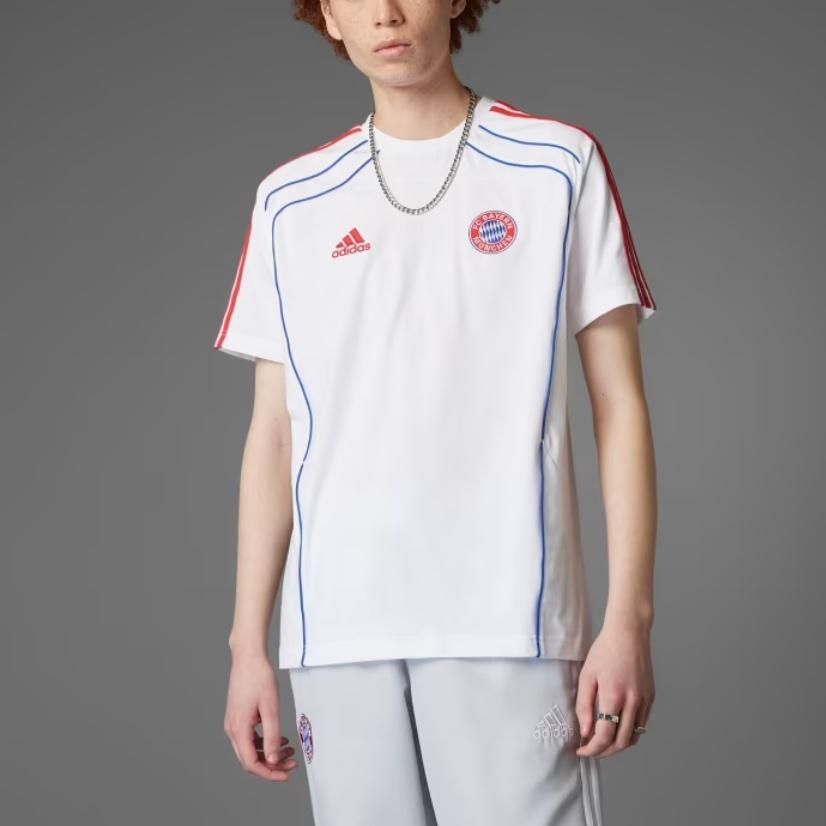 Adidas FC Bayern UBP Logo Buchstaben Fußball Rundhals Raglan Kurzarm T-Shirt Herren T-Shirts Weiß JF0587