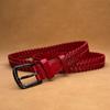 Hand-woven Leather Belt Women's Retro Casual Pin Buckle Hollow Women's Belt