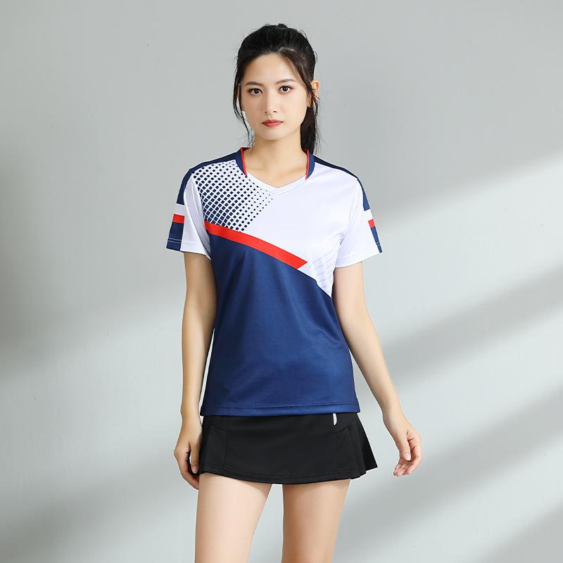 Ropa de bádminton, conjunto de manga corta, nuevo color azul, ropa