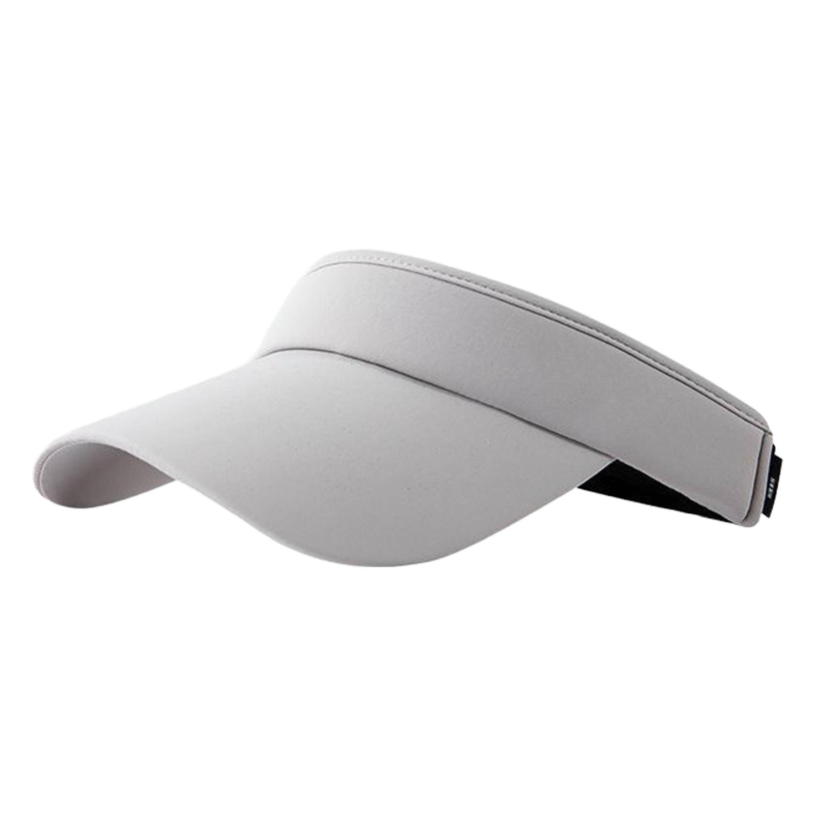 

Beach travel sun visor hat for men adjustable open top cap with large brim UV protection lightweight breathable nylon світло-сірого кольору
