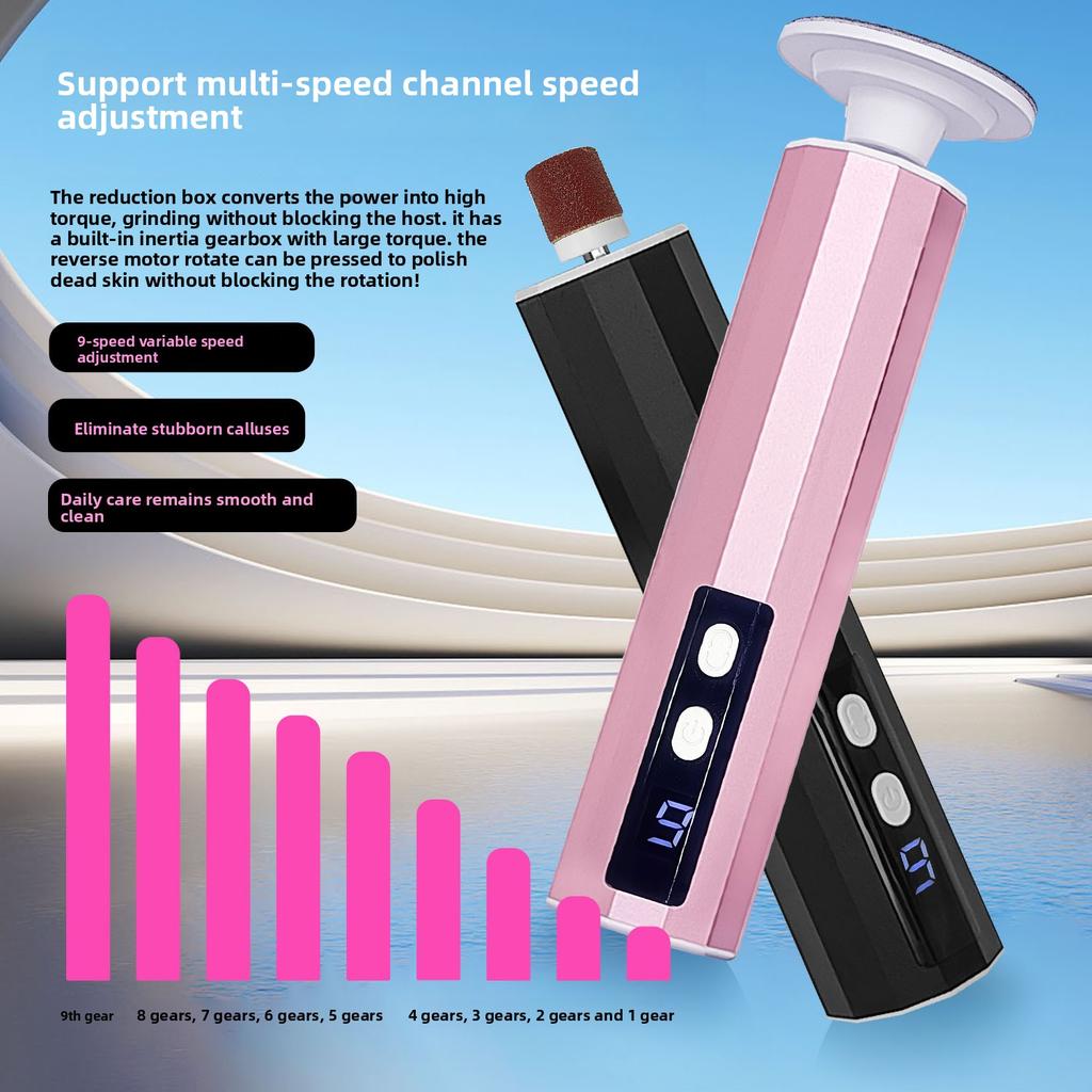 Electric Grinder Foot Pedicure Skin Grinding, Cocoon Removal and Polishing Nail Art Machine Multi-speed Speed Regulation Household Use