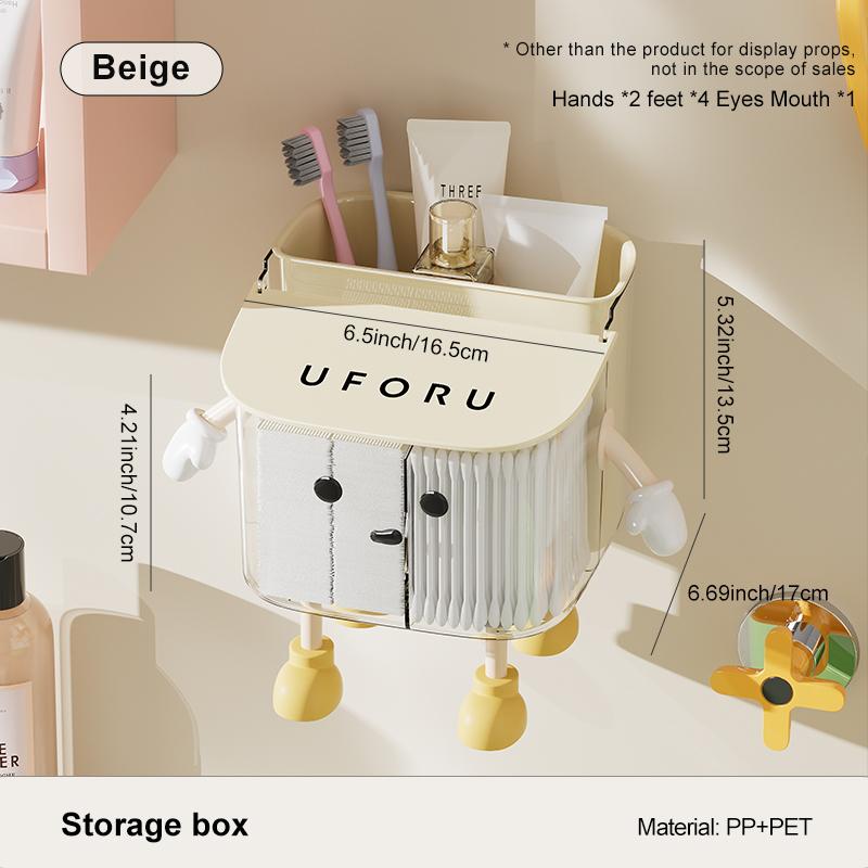 

UFORU Bathroom Makeup Storage Box with Dust-Proof Lid Creative Wall-Hanging Organizer Multi-Functiona for Stationery Holders