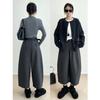 Nan Yu's Autumn Fashion: High-Waisted Scimitar Arc Draped Nine-Point Pants for Women