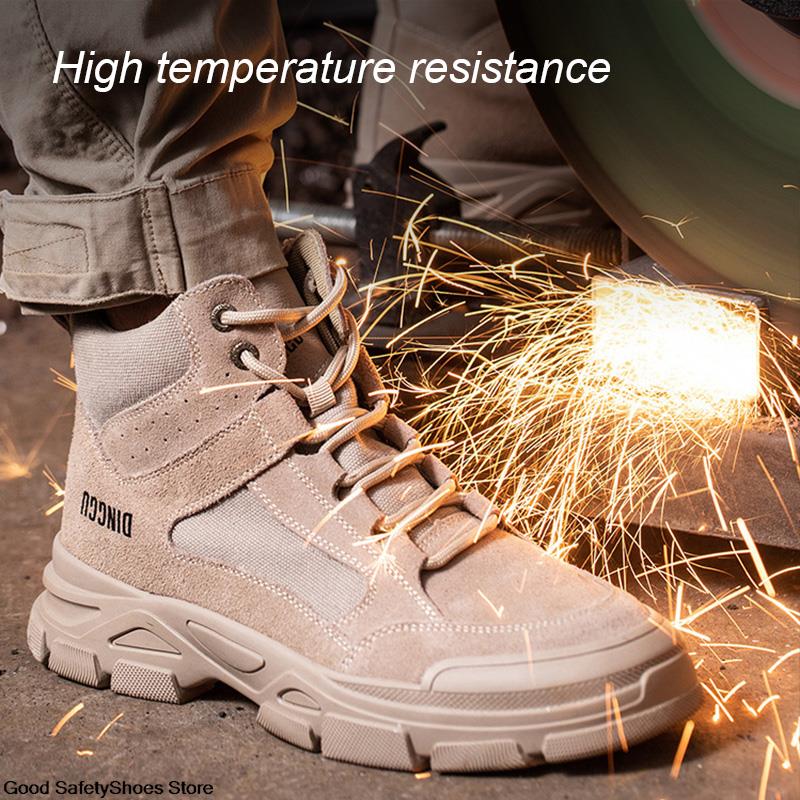 Indestructible Safety Boots Shoes Men Puncture-Proof Work Shoes Steel Toe Work Boots Men Anti-Slip Safety Shoes Footwear Male