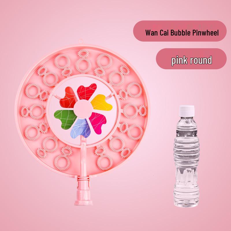 Children s Handheld Bubble Windmill & Refill Pack - Bubble Wand Stick Toy for Boys & Girls