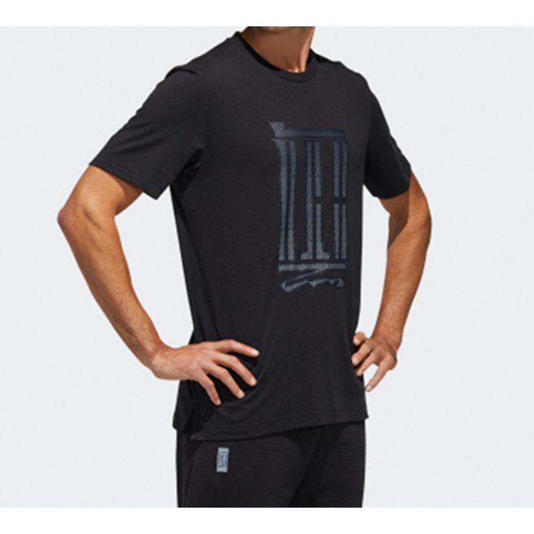 Adidas Wuji Series Sports Casual Short Sleeve T-Shirt Men Tops Black GL8191