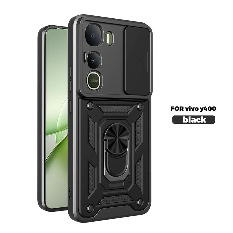 For Vivo Y400 5G Case Shockproof Armor Car Magnetic Holder Ring Cover For Vivo Y 400 Vivoy400 5G Camera Lens Protection Fundas