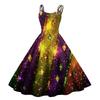 Women's Halloween Print Sexy Off-The-Shoulder Punk Vintage Dress