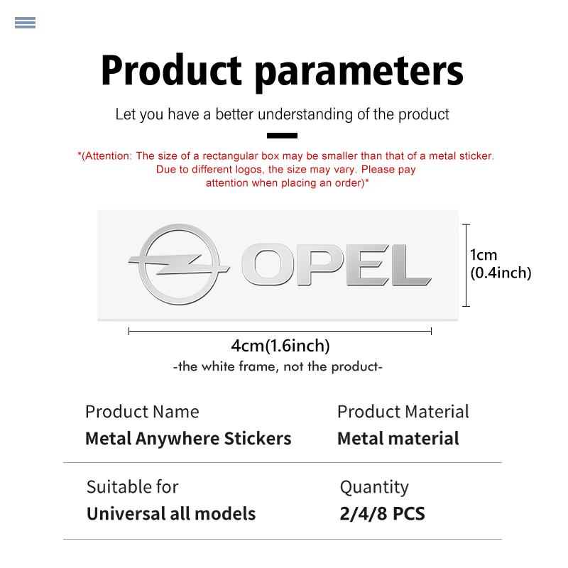 Car Emblem 3D Metal Anywhere Badge Decal Decoration Stickers For Opel Astra G H J K F Corsa D Zafira B Insignia Mokka Regal