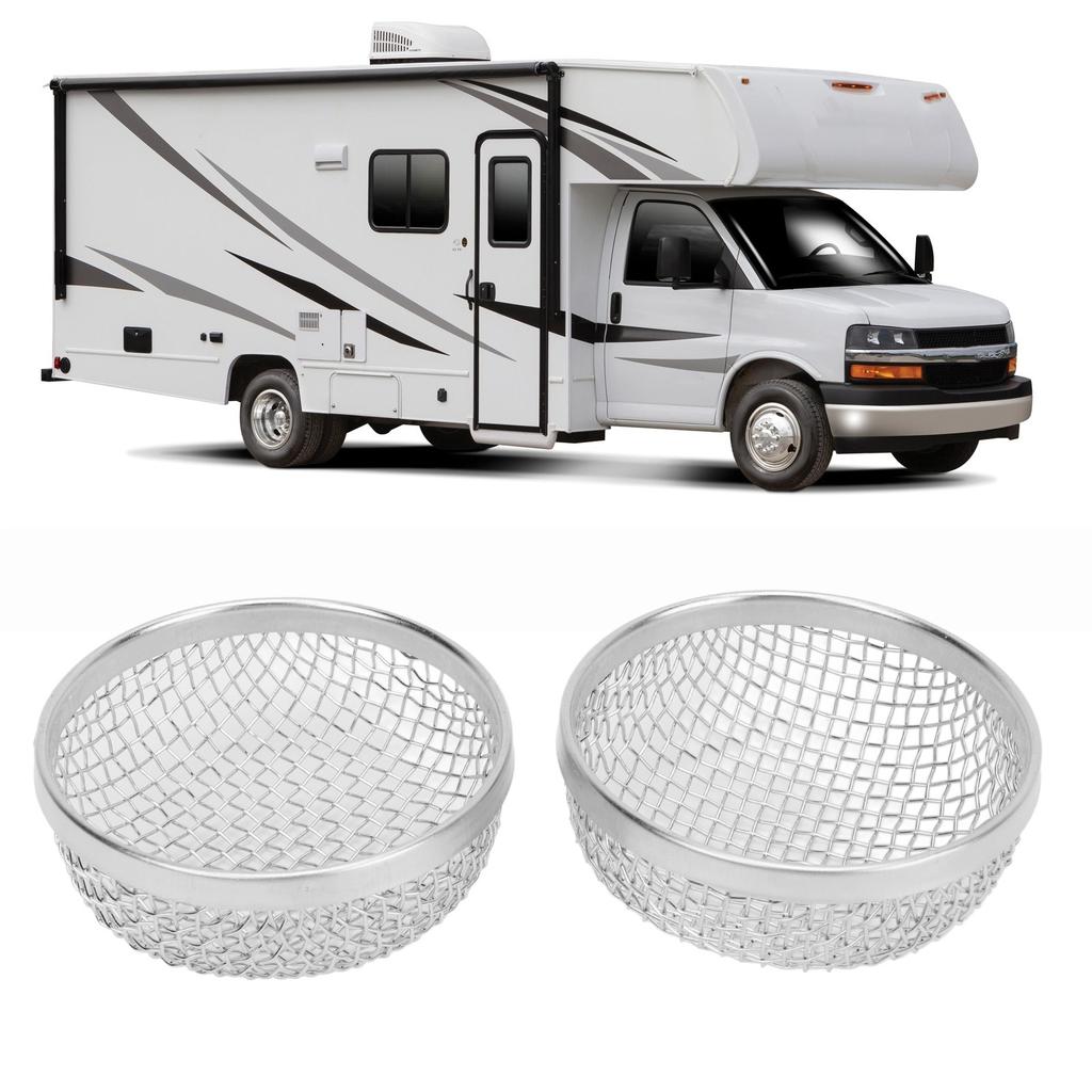 2Pcs RV Furnace Vent 2.8in Round Stainless Steel Flying Bug Cover Camper Heater Exhaust Vent Mesh Sc