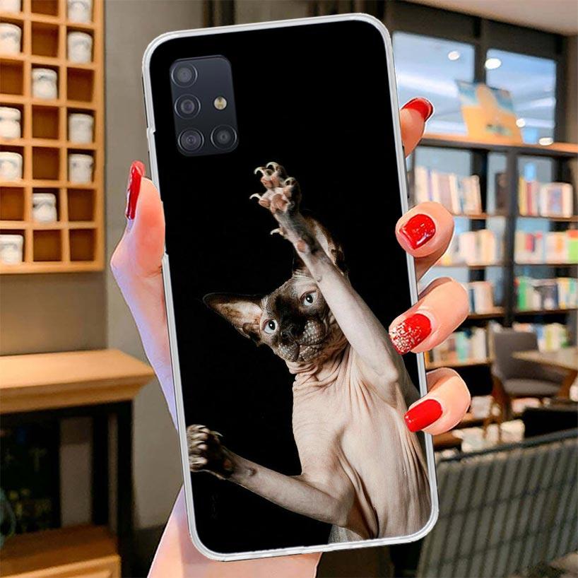 Lavaza Sphynx Sphinx Cat Cover Phone Case For Samsung Galaxy A12 A22 A32 A52 A72 A02S Phone Case Note 20 Ultra 10 S10 Plus A51 A