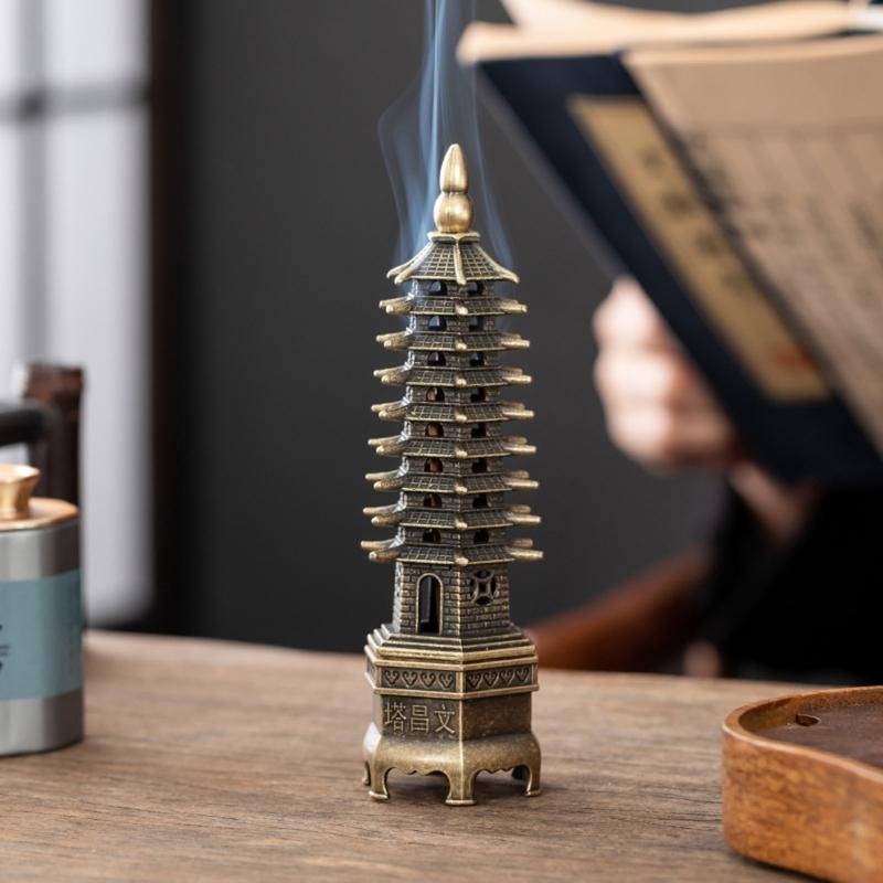 Incenses Coils Holder with Lid Coils Incenses Burners for Office Yoga Meditations and Home Decorations Golden Censers