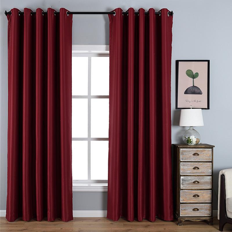 High-Precision Texture Blackout Curtain Cloth Keqiao Curtain Living Room Bedroom Plain Curtain Finished Product